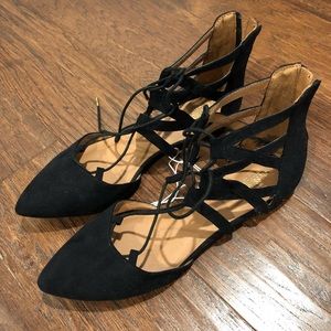 Lace up ballet flats